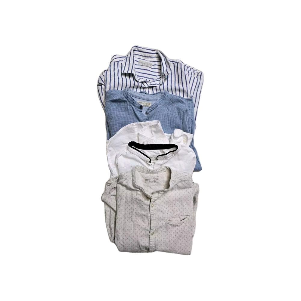 Zara Boys Button Up Shirt 11-12 Long Sleeves Loy Of 4